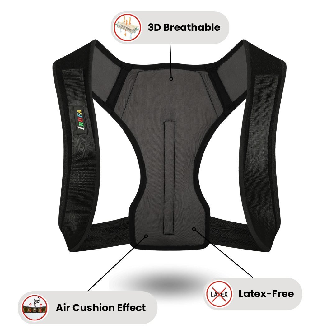 Spacer Fabric Posture Corrector for Men and Women, Breathable Upper and Back Brace, Adjustable Back Straightener Support - Image 2