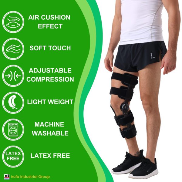 Hinged ROM Knee Brace, Post Op Medical Knee Stabilizer for Recovery Stabilization, ACL, MCL and PCL Injury - Image 4