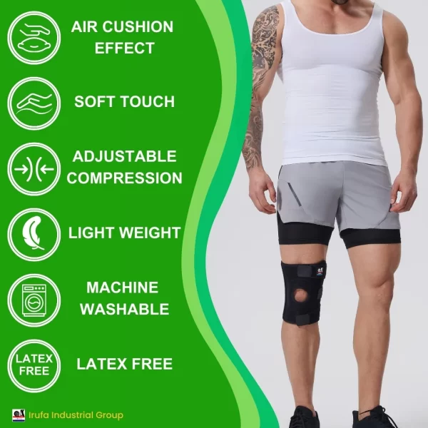 Wraparound Knee Brace Support for Arthritis ACL, MCL Pain - Adjustable Straps with Dual Side Stabilizers - Image 3