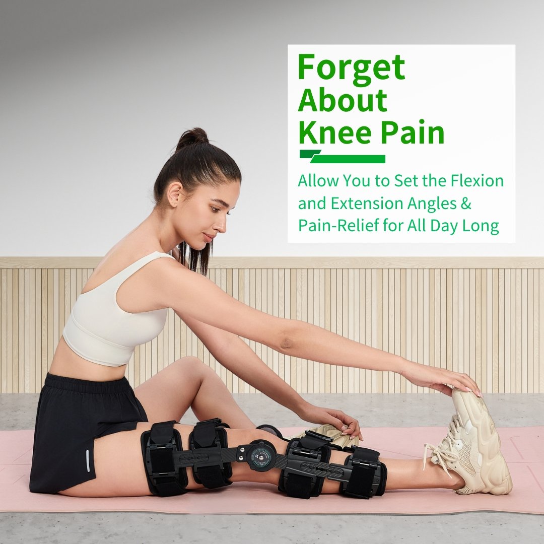 22【KN-ROM-A12】Spacer Fabric Carbon Fiber ROM Knee Brace with Quick Release Buckle Straps - Image 8