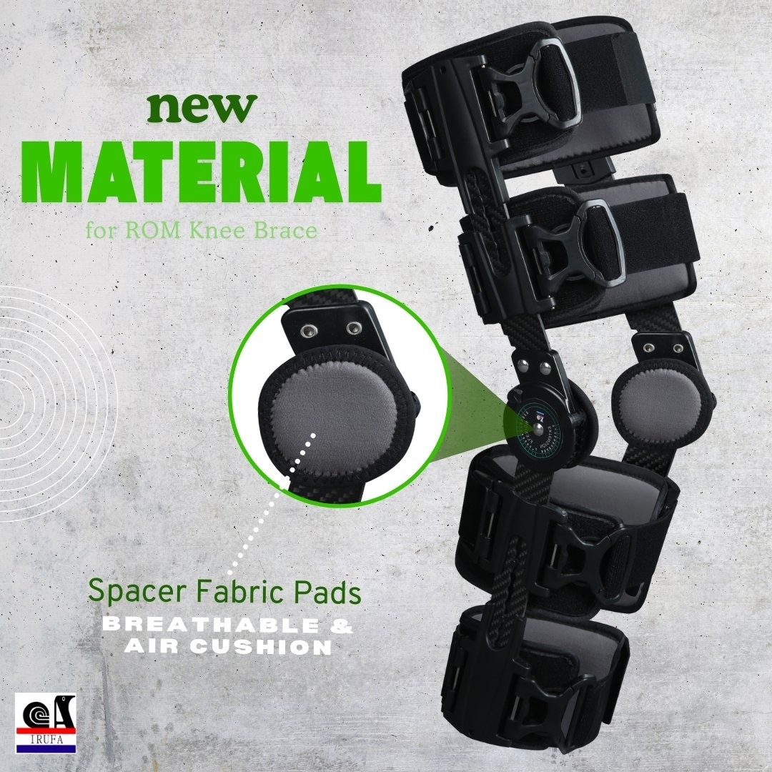 22【KN-ROM-A12】Spacer Fabric Carbon Fiber ROM Knee Brace with Quick Release Buckle Straps - Image 7